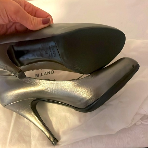 Prada stiletto pumps silver metallic size 38 (7.5-8) - Picture 7 of 13